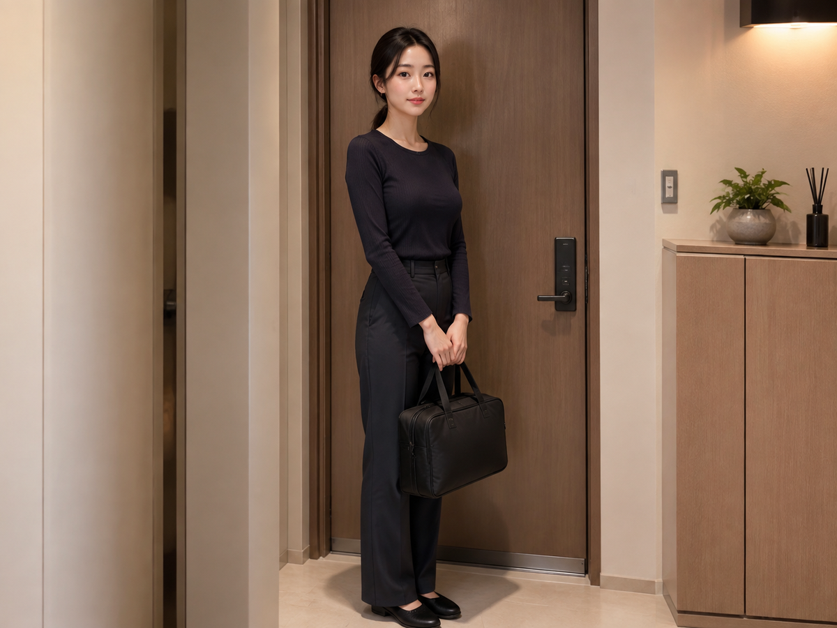 양평 방문 홈케어 일정을 준비하는 젊은 성인 한국 여성 관리사